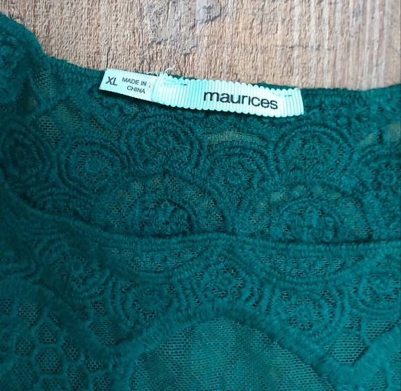 Maurices Teal Lace Long Sleeve Top Size XL - Picture 4 of 5